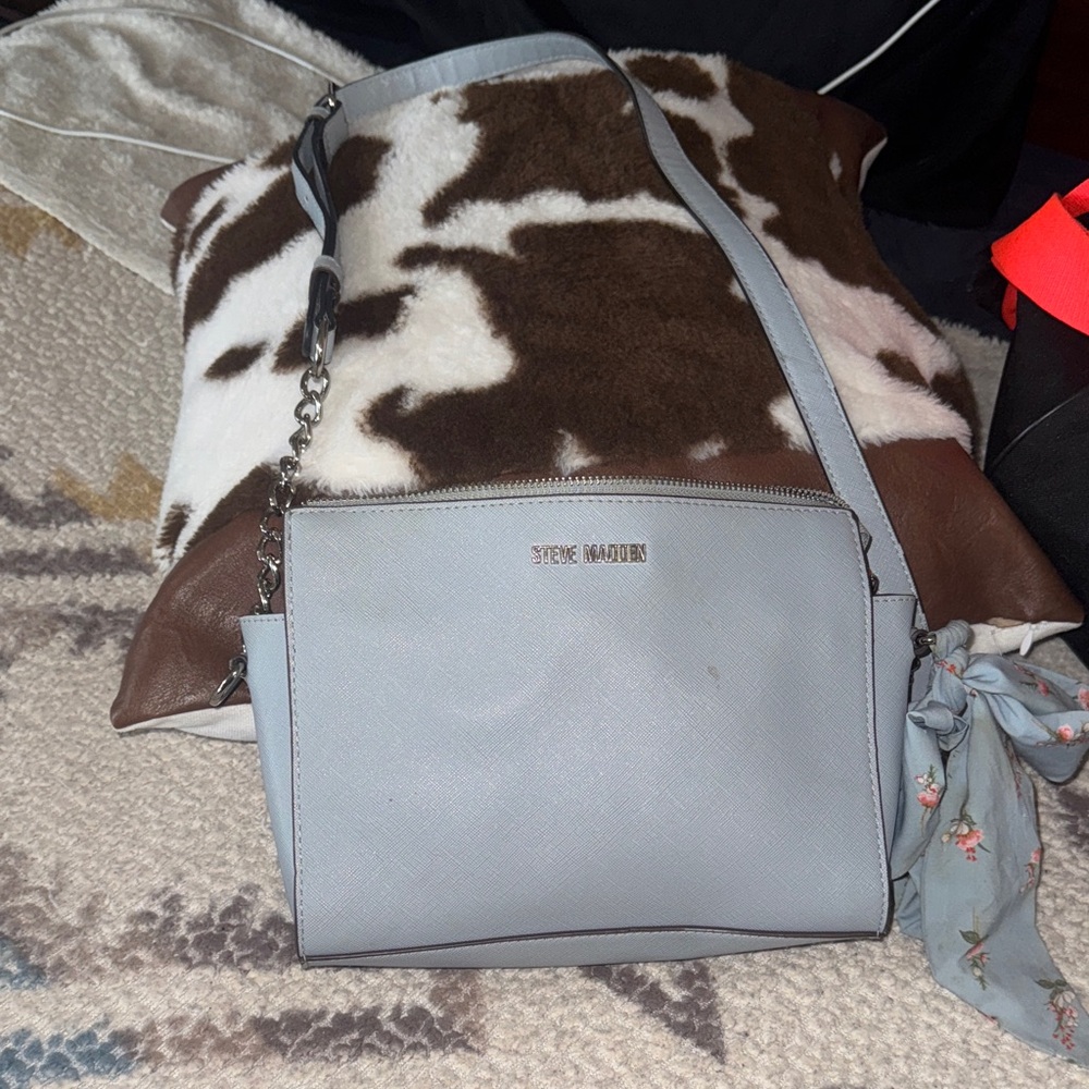 Steve Madden Soft blue w/ floral bow on side Crossbody Bag/ purse